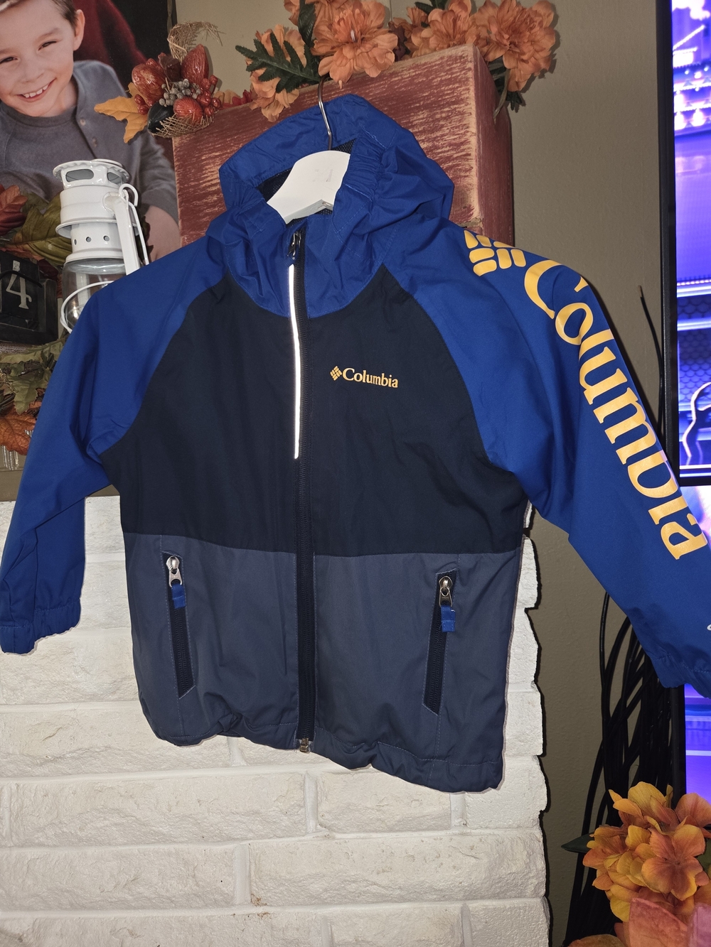 Columbia Boys' Blue Colorblock Hooded Jacket
